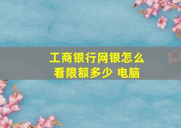 工商银行网银怎么看限额多少 电脑